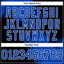 Load image into Gallery viewer, Custom Stitched Black Thunder Blue-White 3D Pattern Design Abstract Brush Stroke Sports Pullover Sweatshirt Hoodie
