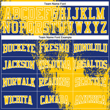Charger l&#39;image dans la galerie, Custom Stitched Royal Yellow-White 3D Pattern Design Abstract Brush Stroke Sports Pullover Sweatshirt Hoodie
