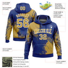 Charger l&#39;image dans la galerie, Custom Stitched Royal Old Gold-White 3D Pattern Design Abstract Brush Stroke Sports Pullover Sweatshirt Hoodie
