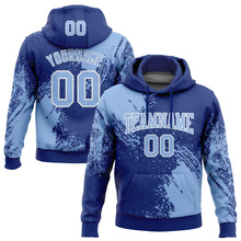 Charger l&#39;image dans la galerie, Custom Stitched Royal Light Blue-White 3D Pattern Design Abstract Brush Stroke Sports Pullover Sweatshirt Hoodie

