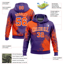 Загрузить изображение в средство просмотра галереи, Custom Stitched Purple Orange-White 3D Pattern Design Abstract Brush Stroke Sports Pullover Sweatshirt Hoodie
