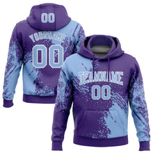 Загрузить изображение в средство просмотра галереи, Custom Stitched Purple Light Blue-White 3D Pattern Design Abstract Brush Stroke Sports Pullover Sweatshirt Hoodie

