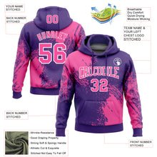 Загрузить изображение в средство просмотра галереи, Custom Stitched Purple Pink-White 3D Pattern Design Abstract Brush Stroke Sports Pullover Sweatshirt Hoodie
