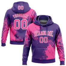Загрузить изображение в средство просмотра галереи, Custom Stitched Purple Pink-White 3D Pattern Design Abstract Brush Stroke Sports Pullover Sweatshirt Hoodie
