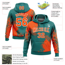 Load image into Gallery viewer, Custom Stitched Teal Orange-White 3D Pattern Design Abstract Brush Stroke Sports Pullover Sweatshirt Hoodie
