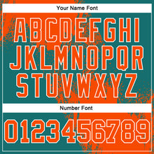 Load image into Gallery viewer, Custom Stitched Teal Orange-White 3D Pattern Design Abstract Brush Stroke Sports Pullover Sweatshirt Hoodie
