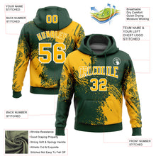 Laden Sie das Bild in den Galerie-Viewer, Custom Stitched Green Gold-White 3D Pattern Design Abstract Brush Stroke Sports Pullover Sweatshirt Hoodie
