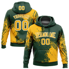 Laden Sie das Bild in den Galerie-Viewer, Custom Stitched Green Gold-White 3D Pattern Design Abstract Brush Stroke Sports Pullover Sweatshirt Hoodie
