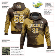 Laden Sie das Bild in den Galerie-Viewer, Custom Stitched Brown Old Gold-White 3D Pattern Design Abstract Brush Stroke Sports Pullover Sweatshirt Hoodie

