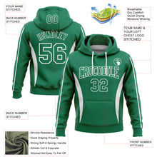 Загрузить изображение в средство просмотра галереи, Custom Stitched Kelly Green White 3D Pattern Design Color Blocking Stripe Sports Pullover Sweatshirt Hoodie
