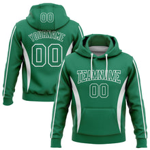 Загрузить изображение в средство просмотра галереи, Custom Stitched Kelly Green White 3D Pattern Design Color Blocking Stripe Sports Pullover Sweatshirt Hoodie
