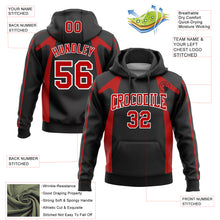 Laden Sie das Bild in den Galerie-Viewer, Custom Stitched Black Red-White 3D Pattern Design Segmentation Patchwork Stripe Sports Pullover Sweatshirt Hoodie
