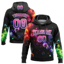 Загрузить изображение в средство просмотра галереи, Custom Stitched Black Pink-Purple Fade 3D Pattern Design Colorful Bubbles Sports Pullover Sweatshirt Hoodie
