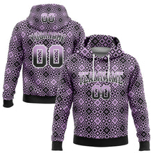 Загрузить изображение в средство просмотра галереи, Custom Stitched Light Purple Black-White 3D Pattern Design Geometric Gradient Square Shapes Sports Pullover Sweatshirt Hoodie
