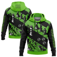 Laden Sie das Bild in den Galerie-Viewer, Custom Stitched Aurora Green Black 3D Chess International Chess Day Sports Pullover Sweatshirt Hoodie
