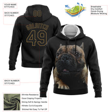 Загрузить изображение в средство просмотра галереи, Custom Stitched Black Old Gold 3D Pattern Design American Bullydog Sports Pullover Sweatshirt Hoodie
