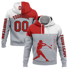 Загрузить изображение в средство просмотра галереи, Custom Stitched Gray Red Fire Red-Black 3D Canada Canadian Flag Sports Pullover Sweatshirt Hoodie
