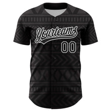 Laden Sie das Bild in den Galerie-Viewer, Custom Black White 3D Pattern Design Black History Month Authentic Baseball Jersey
