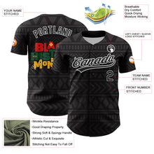 Laden Sie das Bild in den Galerie-Viewer, Custom Black White 3D Pattern Design Black History Month Authentic Baseball Jersey
