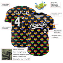 Laden Sie das Bild in den Galerie-Viewer, Custom Black White 3D Love Heart Valentine&#39;s Day Authentic Baseball Jersey
