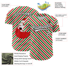 Charger l&#39;image dans la galerie, Custom White Black Red-Kelly Green 3D Funny Christmas Authentic Baseball Jersey

