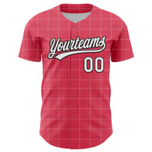Laden Sie das Bild in den Galerie-Viewer, Custom Neon Pink White-Black 3D Love Heart Valentine&#39;s Day Authentic Baseball Jersey
