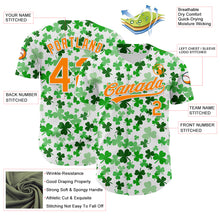 Laden Sie das Bild in den Galerie-Viewer, Custom White Bay Orange-Green 3D St. Patrick&#39;s Day Shamrock Authentic Baseball Jersey
