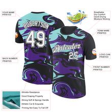 Charger l&#39;image dans la galerie, Custom Black Ice Blue-Purple 3D Esports Performance T-Shirt
