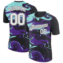 Charger l&#39;image dans la galerie, Custom Black Ice Blue-Purple 3D Esports Performance T-Shirt
