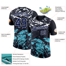 Charger l&#39;image dans la galerie, Custom Black Navy-Teal 3D Esports Performance T-Shirt

