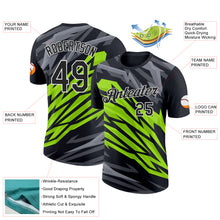 Charger l&#39;image dans la galerie, Custom Black Neon Green-Steel Gray 3D Esports Performance T-Shirt
