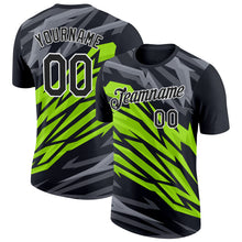 Charger l&#39;image dans la galerie, Custom Black Neon Green-Steel Gray 3D Esports Performance T-Shirt
