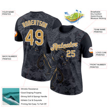 Laden Sie das Bild in den Galerie-Viewer, Custom Black Old Gold-Steel Gray 3D Esports Leopard Performance T-Shirt
