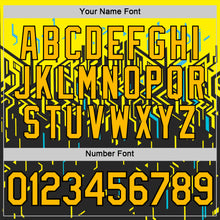Charger l&#39;image dans la galerie, Custom Black Gold Light Yellow-Sky Blue 3D Esports Performance T-Shirt
