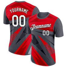 Загрузить изображение в средство просмотра галереи, Custom Steel Gray Red-Black 3D Esports Performance T-Shirt
