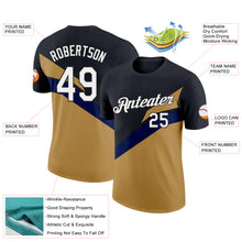 Загрузить изображение в средство просмотра галереи, Custom Black Old Gold-Navy 3D Esports Performance T-Shirt
