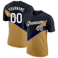 Загрузить изображение в средство просмотра галереи, Custom Black Old Gold-Navy 3D Esports Performance T-Shirt
