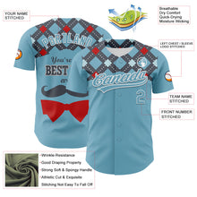 Загрузить изображение в средство просмотра галереи, Custom Shadow Blue White 3D Pattern Design Father&#39;s Day Mustache Authentic Baseball Jersey
