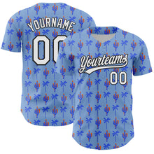 Load image into Gallery viewer, Custom Light Blue White-Black 3D Hawaii Tropical Palm Tree And Cactus Authentic Baseball Jersey
