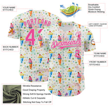 Charger l&#39;image dans la galerie, Custom White Pink 3D Pattern Design Foodie Food Dessert Ice Cream Authentic Baseball Jersey

