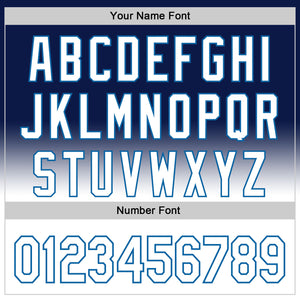 Custom Navy White-Blue 3D Pattern Design Father's Day Fade Authentic Baseball Jersey