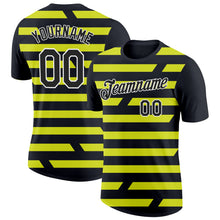 Load image into Gallery viewer, Custom Black Neon Yellow-White 3D Esports Performance T-Shirt
