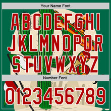 Загрузить изображение в средство просмотра галереи, Custom Kelly Green Red-White 3D Mexican Festival Cactus Sombrero And Flag Cinco de Mayo Authentic Baseball Jersey
