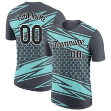 Загрузить изображение в средство просмотра галереи, Custom Steel Gray Black-Ice Blue 3D Esports Performance T-Shirt
