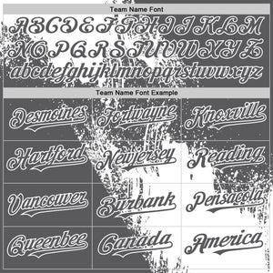 Custom White Steel Gray 3D Pattern Design Abstract Brush Stroke Authentic Baseball Jersey