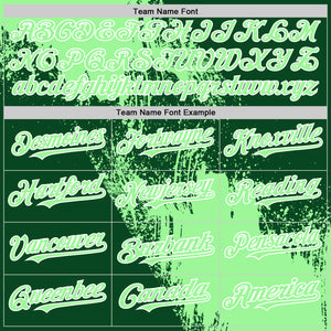 Custom Pea Green Green-White 3D Pattern Design Abstract Brush Stroke Authentic Baseball Jersey