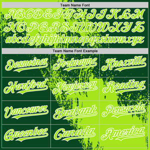 Custom Neon Green Green-White 3D Pattern Design Abstract Brush Stroke Authentic Baseball Jersey