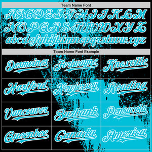 Custom Lakes Blue Black-White 3D Pattern Design Abstract Brush Stroke Authentic Baseball Jersey