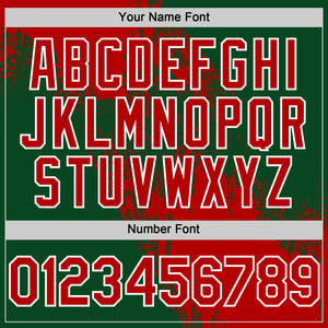 Custom Red Green-White 3D Pattern Design Abstract Brush Stroke Authentic Baseball Jersey