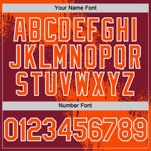 Load image into Gallery viewer, Custom Orange Crimson-White 3D Pattern Design Abstract Brush Stroke Authentic Baseball Jersey
